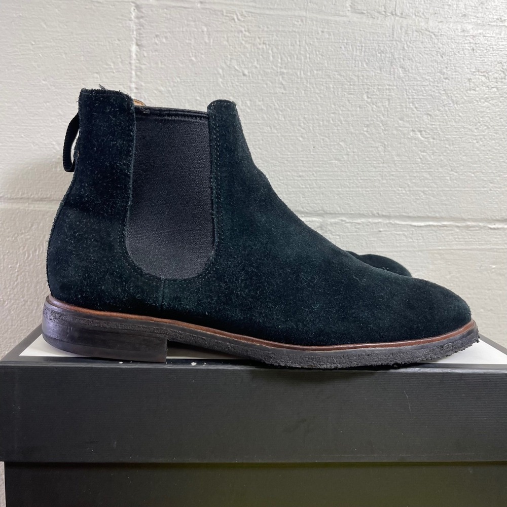 Clarks 21621 Chelsea Ankle Boots Black Suede Pull On Men's Size 11 US/10 UK